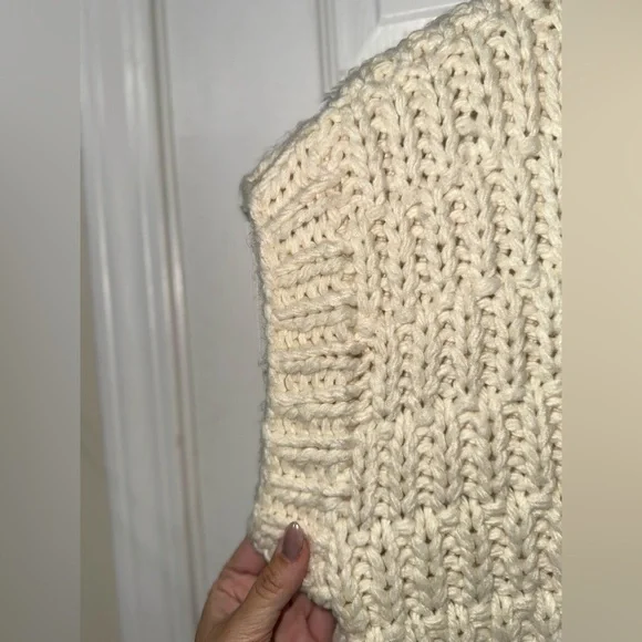 Chunky Ivory Knit Sleeveless Sweater Vest by English Factory - Picture 4 of 6